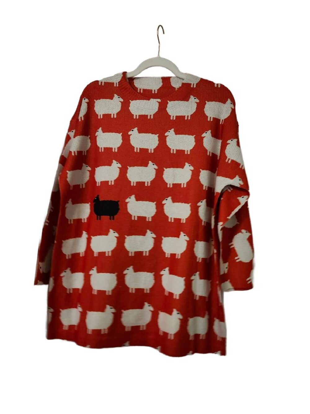 NWOT Women’s Red Black Sheep Sweater Size 0XL Princess Diana